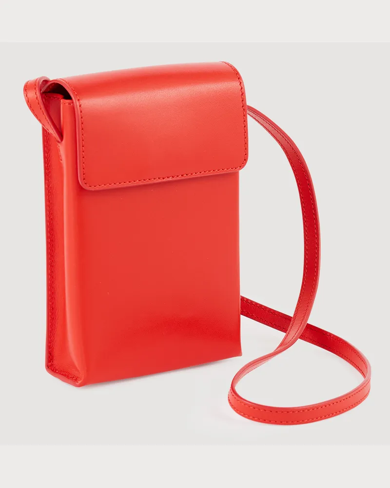 Sandro Pochette aus Glattleder mit Trageriemen Orange