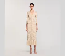 Langes Strickkleid mit Strassbesatz