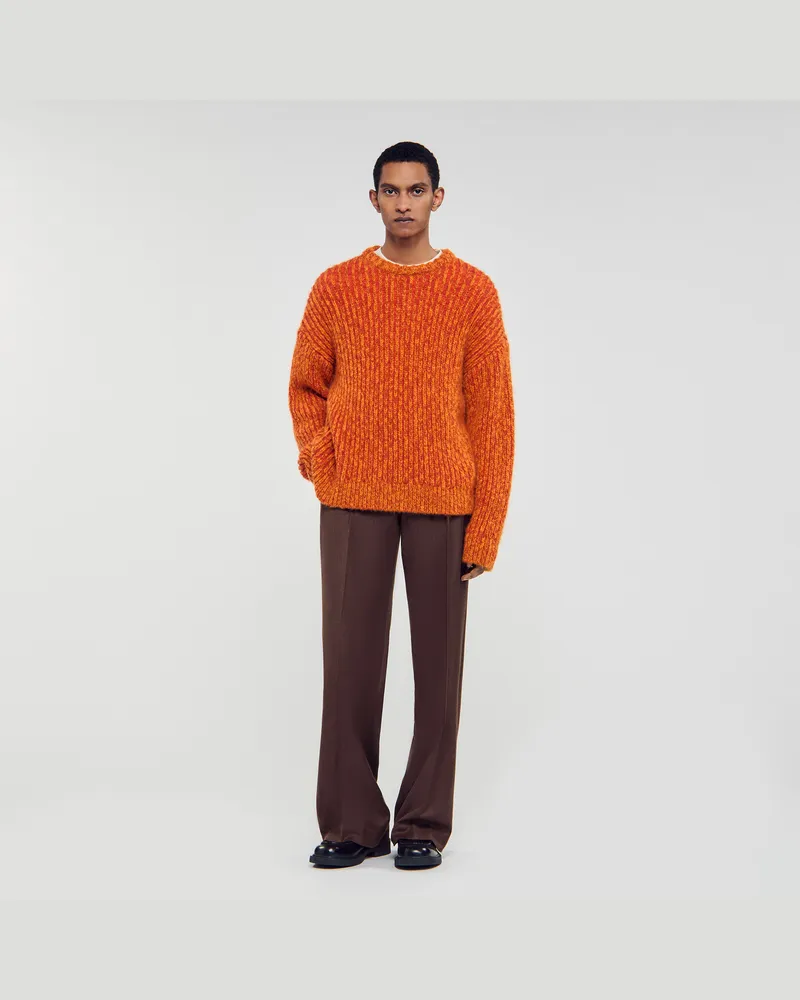 Sandro Langarmpullover mit Rundhals Rost