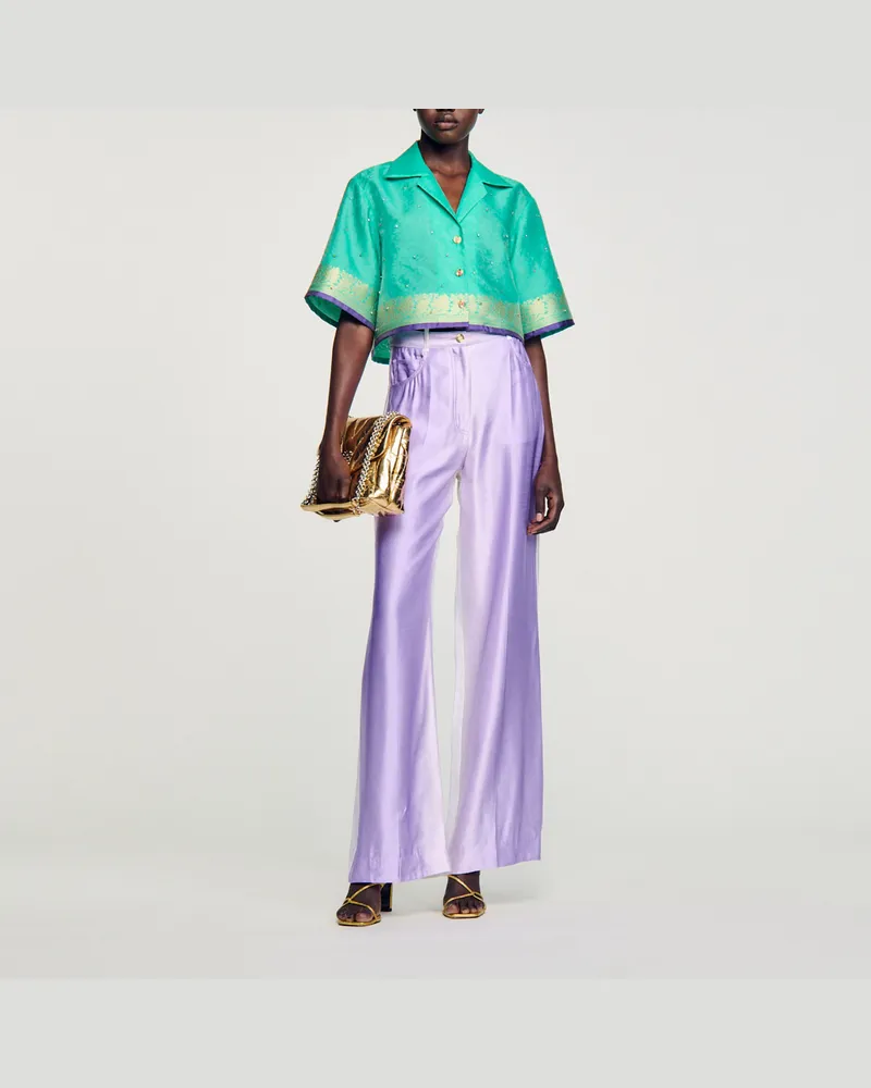 Sandro Fließende Hose Ecru