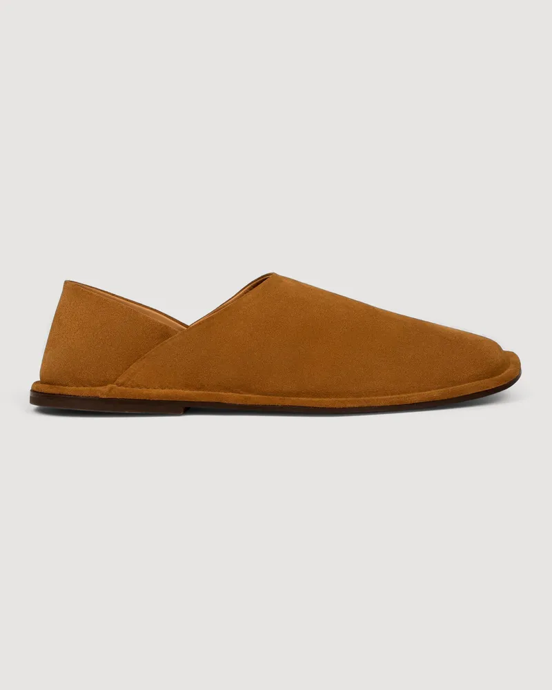 Sandro Slipper aus Spaltleder Cognac