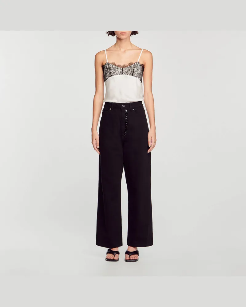 Sandro Satin-Top Weiß