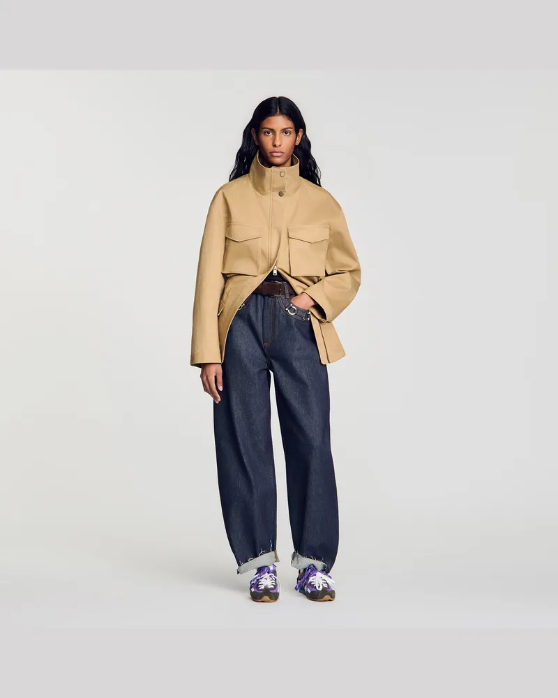 Sandro Barrel-Jeans mit Metalldetails Jeansblau