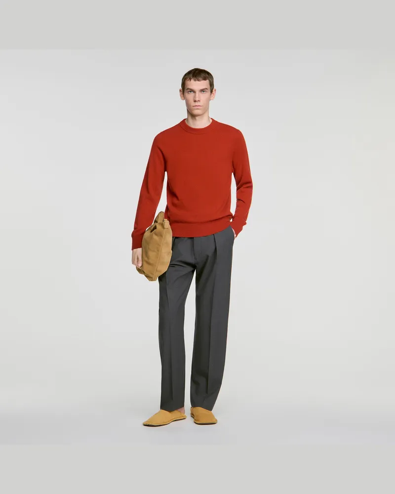 Sandro Kaschmirpullover mit Rundhals Orange