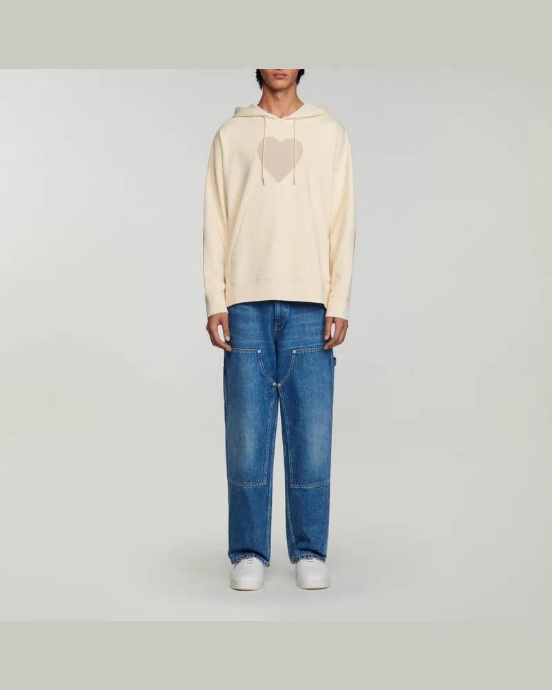 Sandro Fleece-Hoodie Beige