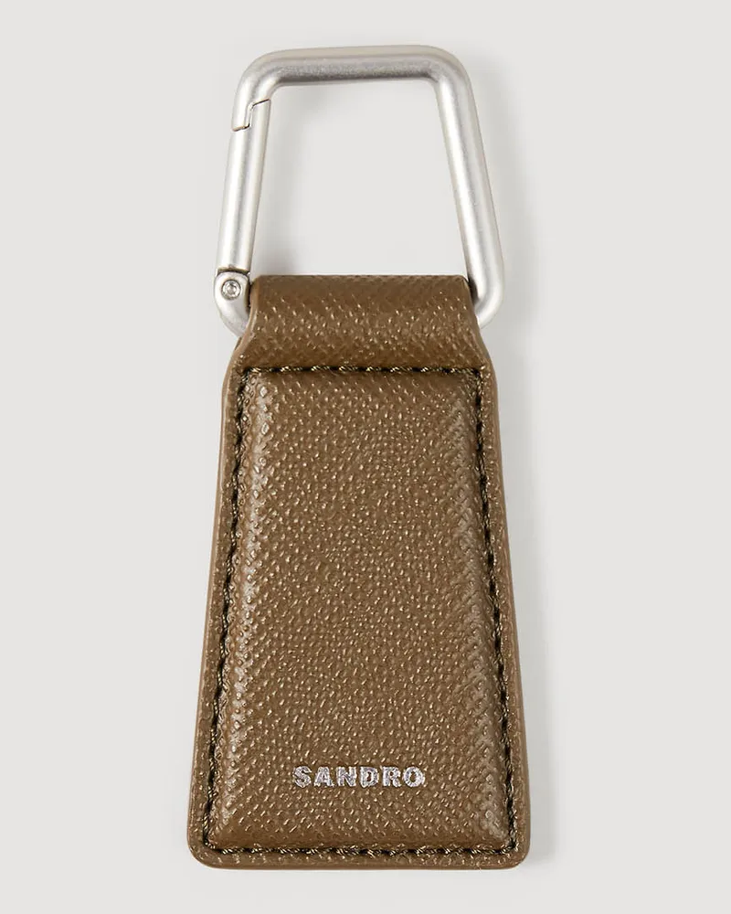 Sandro Schlüsselanhänger rekonstituiertes Leder Kaki