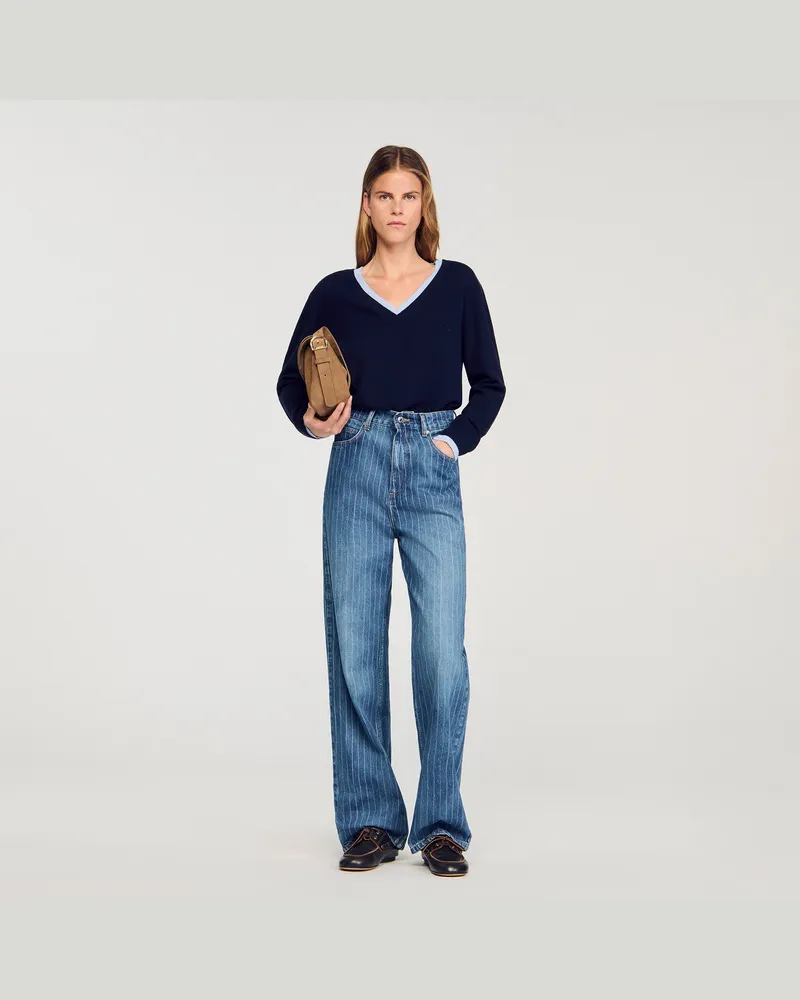 Sandro Pullover aus Wolle und Kaschmir Marine