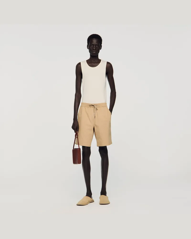 Sandro Shorts aus Baumwolle Beige