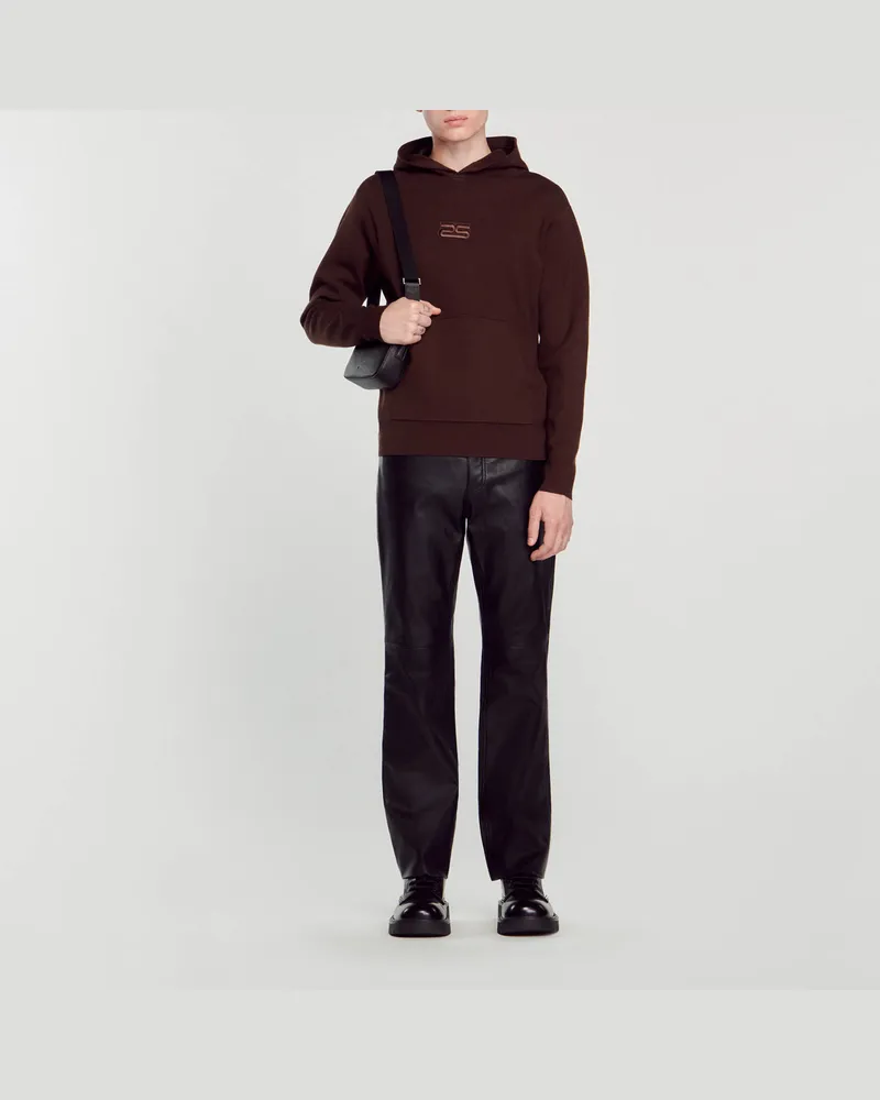 Sandro Strick-Hoodie Dunkel-braun