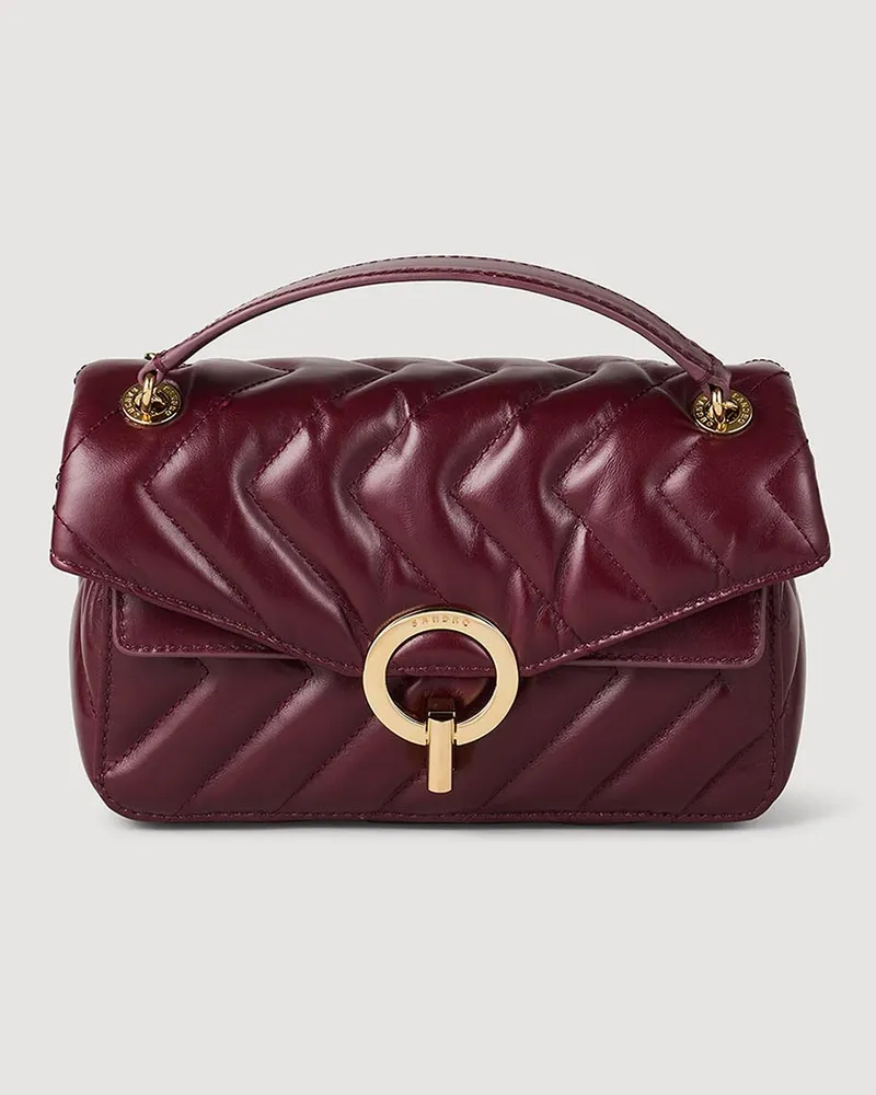 Sandro Kleine Tasche Yza aus Glattleder Bordeaux