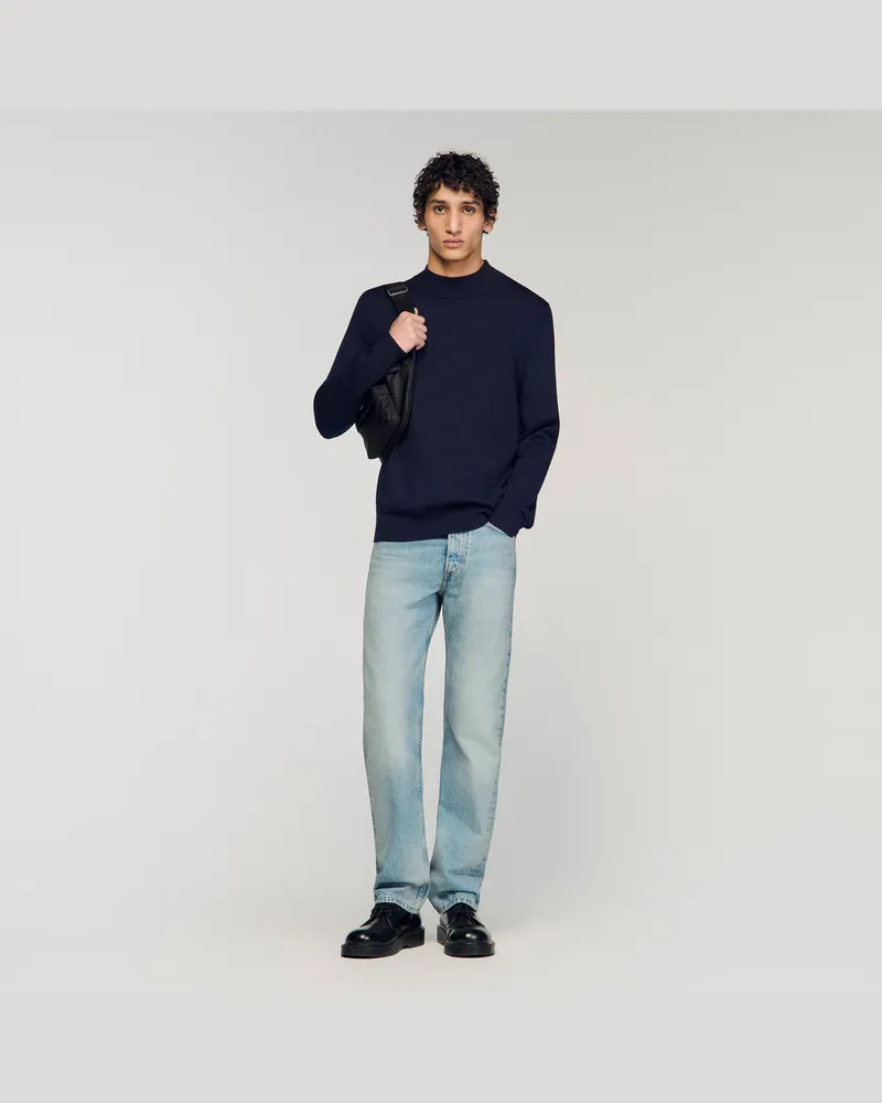 Sandro Wollpullover mit Stehkragen Midnight