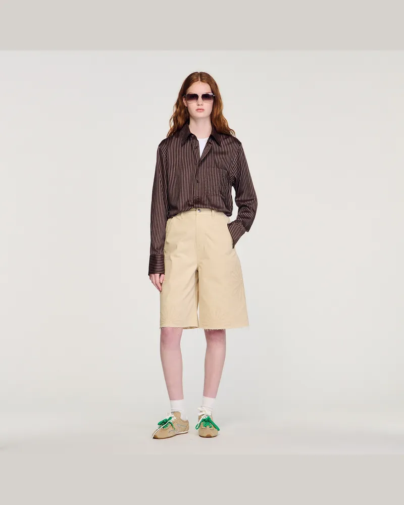 Sandro Fließendes gestreiftes Hemd Brown