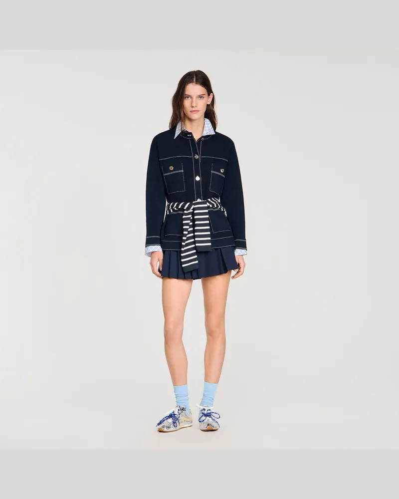 Sandro Cardigan mit Kontrastnähten Marine
