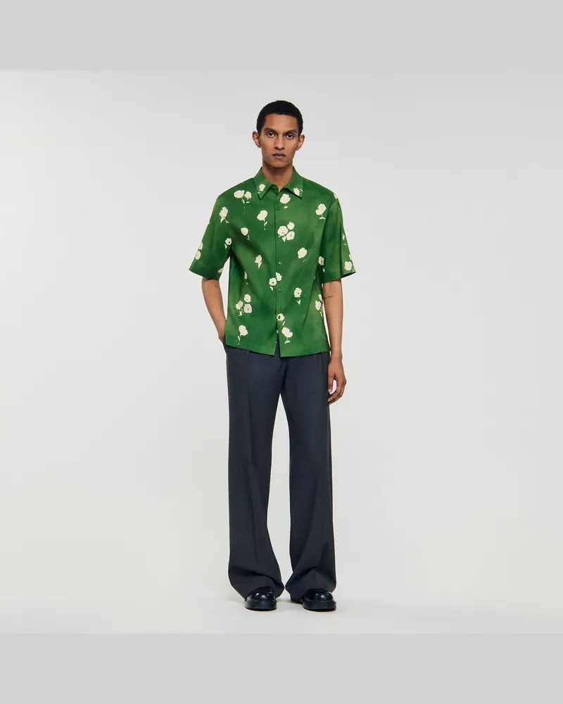 Sandro Hemd mit Blumenprint Lime