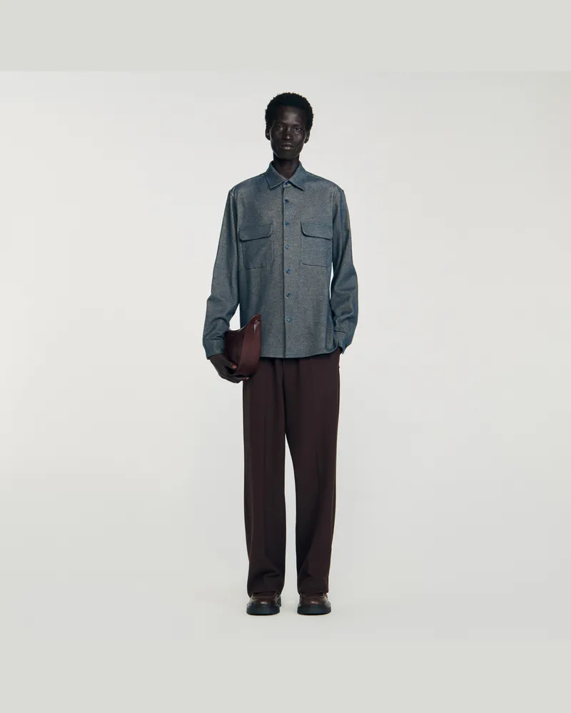 Sandro Flanellhemd Chambray.