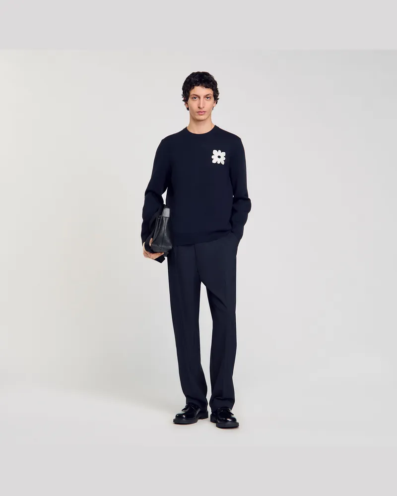 Sandro Pullover mit Blumendetail Midnight