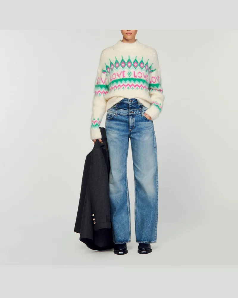 Sandro Strickpullover LOVE Ecru