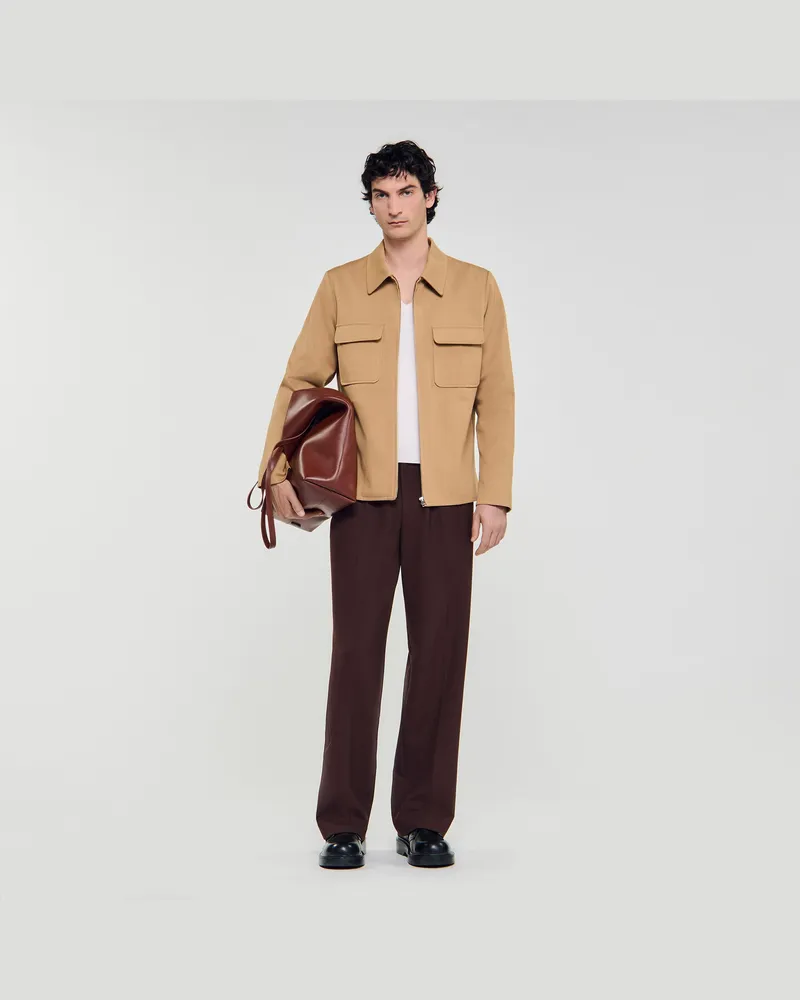 Sandro Jacke mit Reißverschluss Camel.
