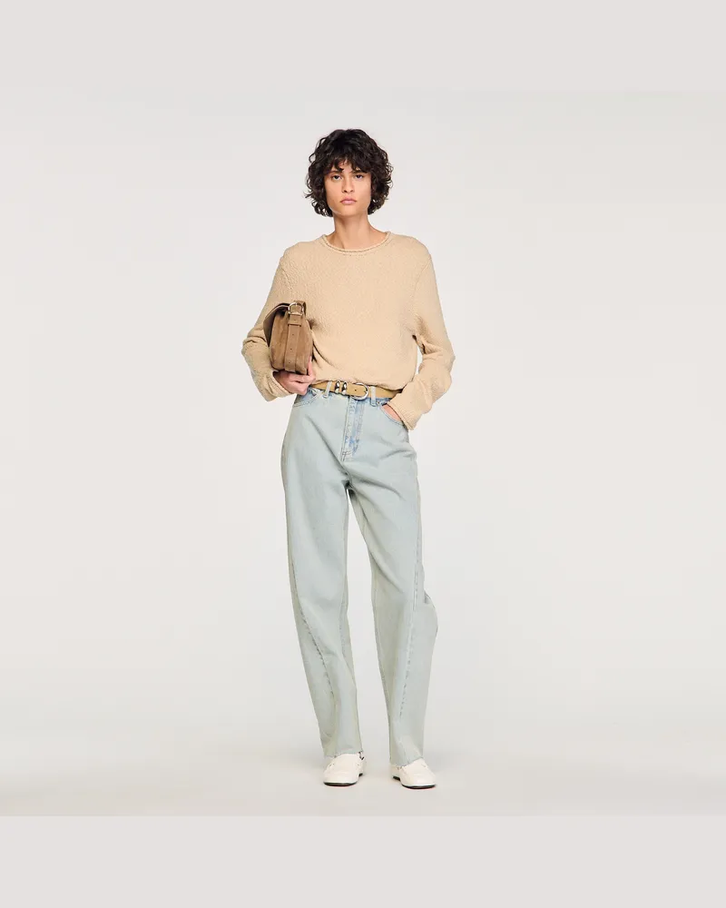 Sandro Pullover aus Baumwoll-Frottee Beige