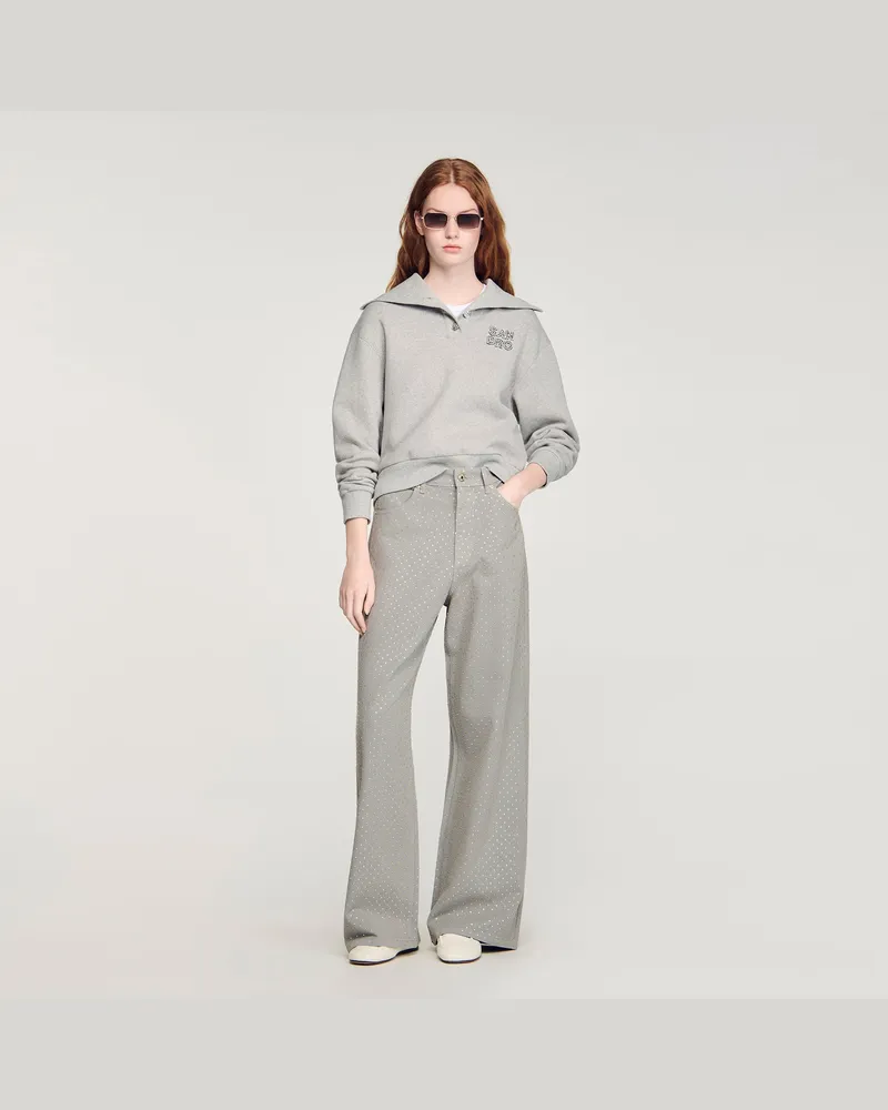 Sandro Jeans mit Strassbesatz Grau