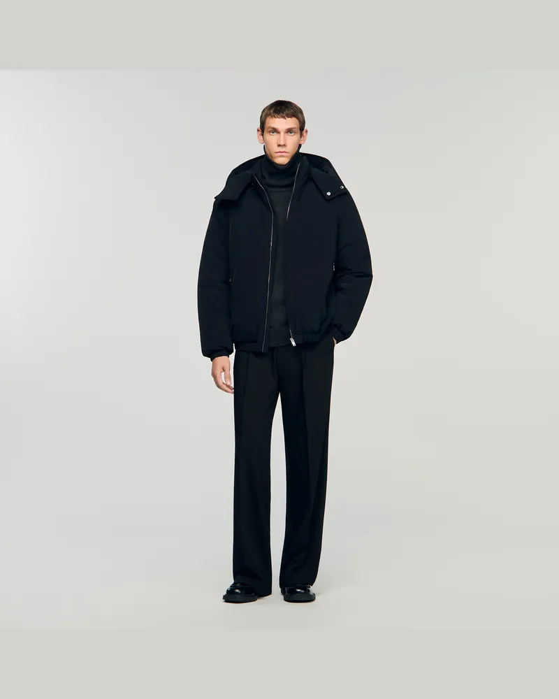 Sandro Daunenjacke mit Stehkragen Schwarz