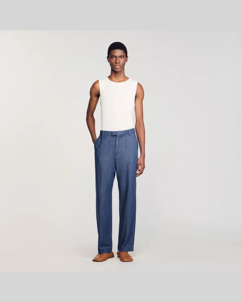 Sandro Hose aus Chambray Brut-denim
