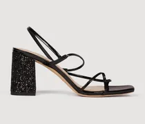 Sandaletten mit Glitzerabsatz