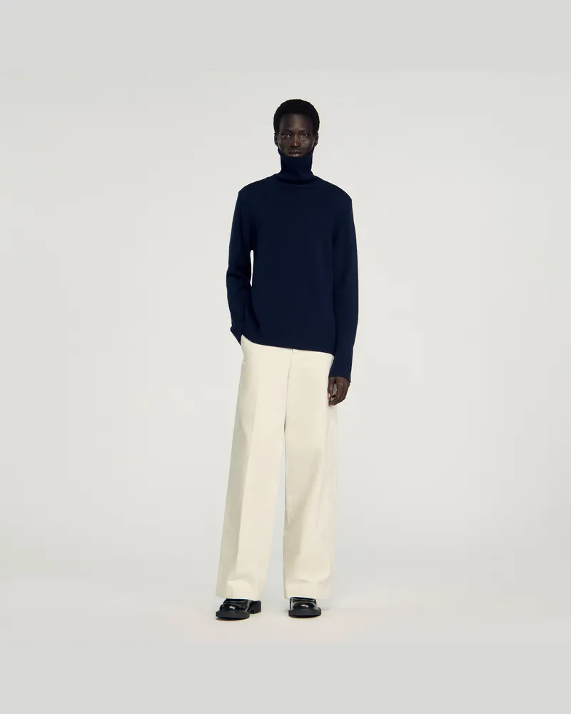 Sandro Rollkragenpullover aus Wolle & Kaschmir Midnight