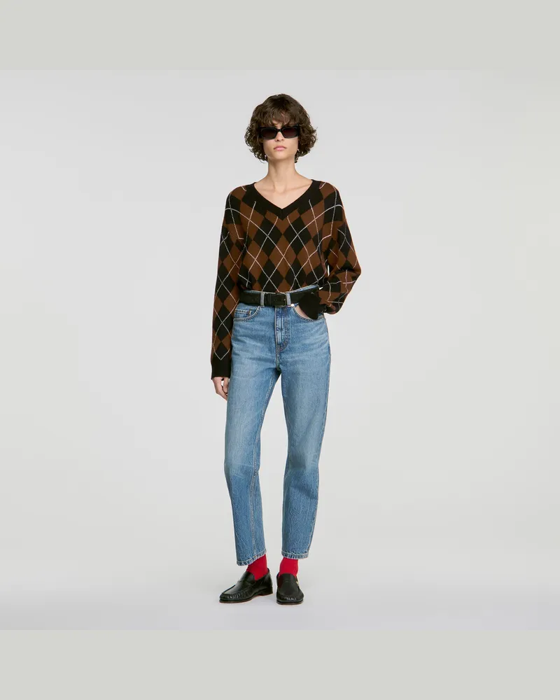 Sandro Gerade 5-Pocket-Jeans Jeansblau