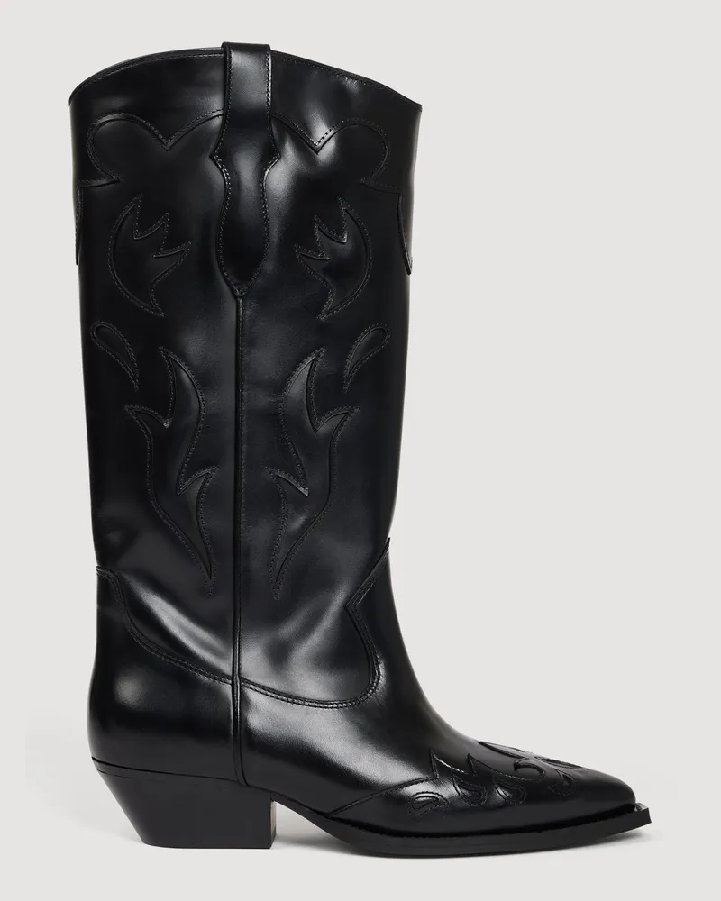 Sandro Cowboystiefel aus Leder Schwarz