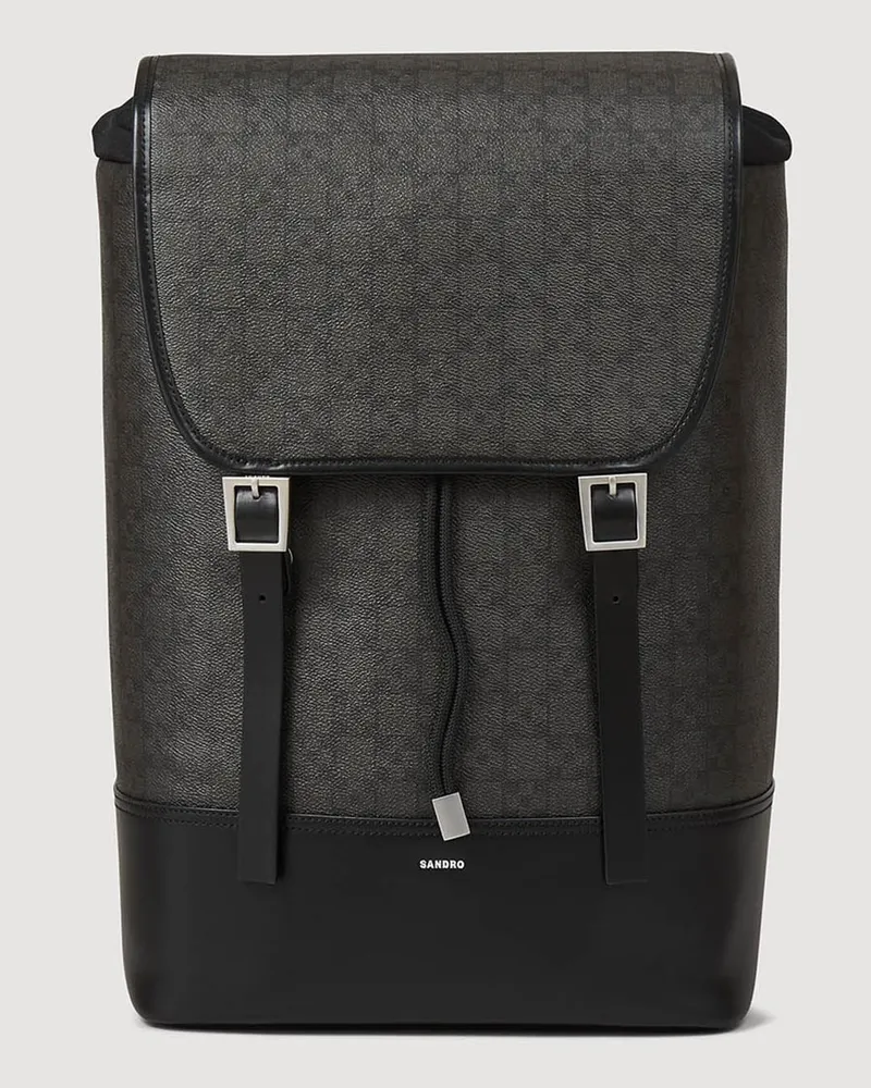 Sandro Rucksack Aus Canvas Square Cross Schwarz