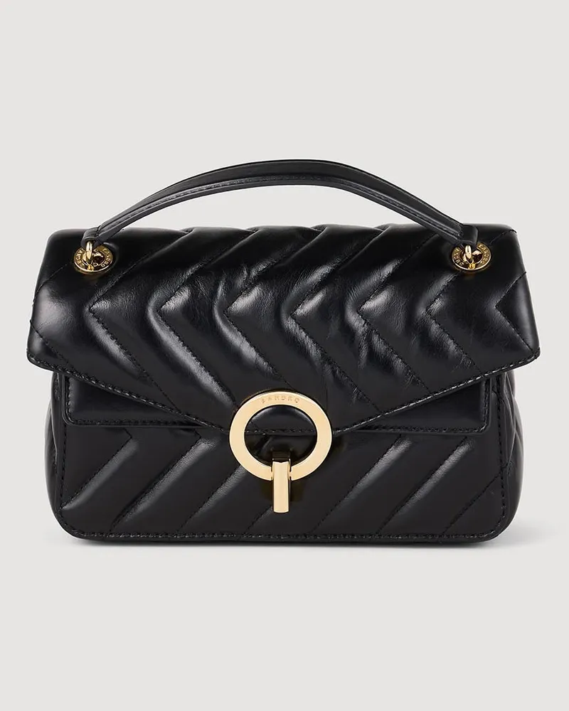Sandro Kleine Tasche Yza aus Glattleder Schwarz