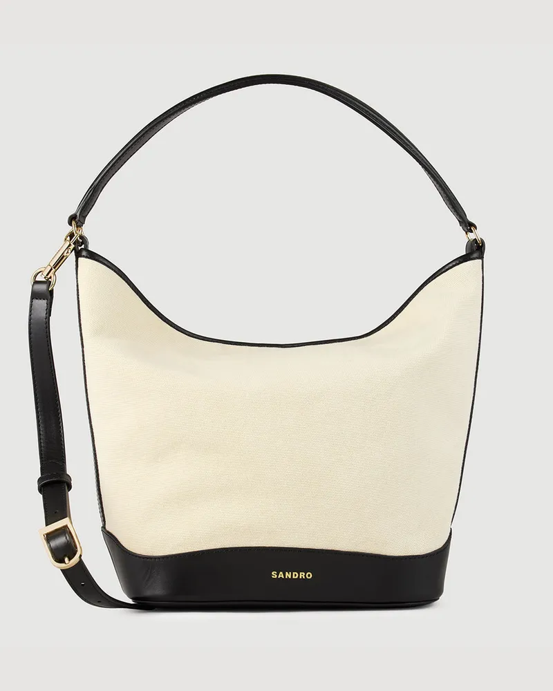 Sandro Beuteltasche Tangoso aus Leinen Ecru