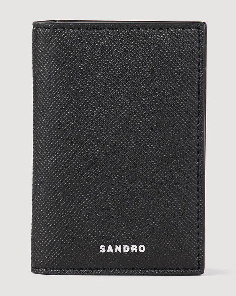 Sandro Brieftasche aus rekonstituiertes Leder Schwarz
