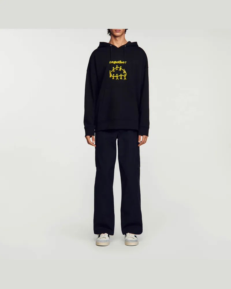 Sandro Hoodie Together Schwarz