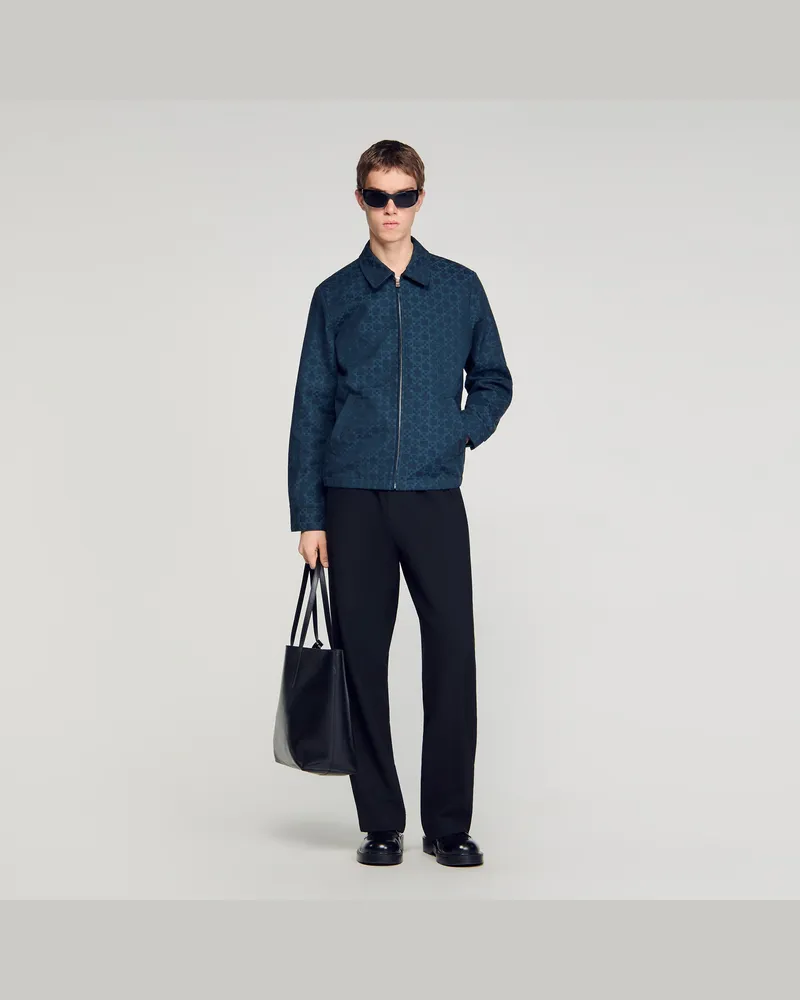 Sandro Jeansjacke mit „Square Cross"-Motiv Marine