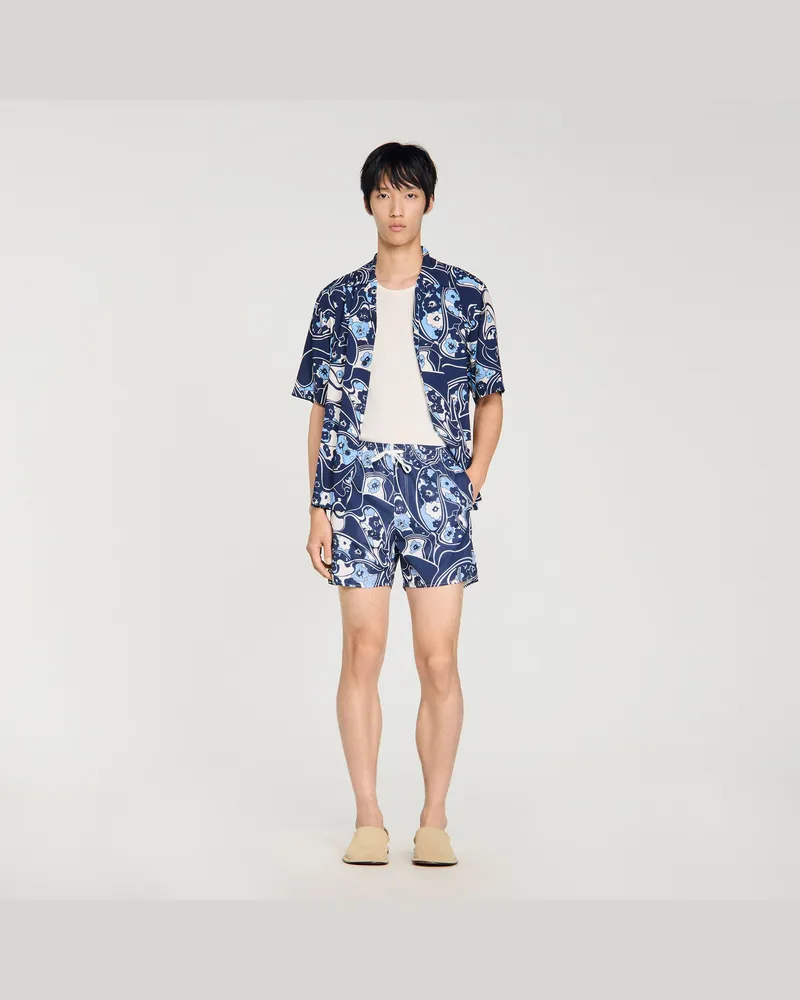 Sandro Badeshorts mit Hippie-Muster Marine