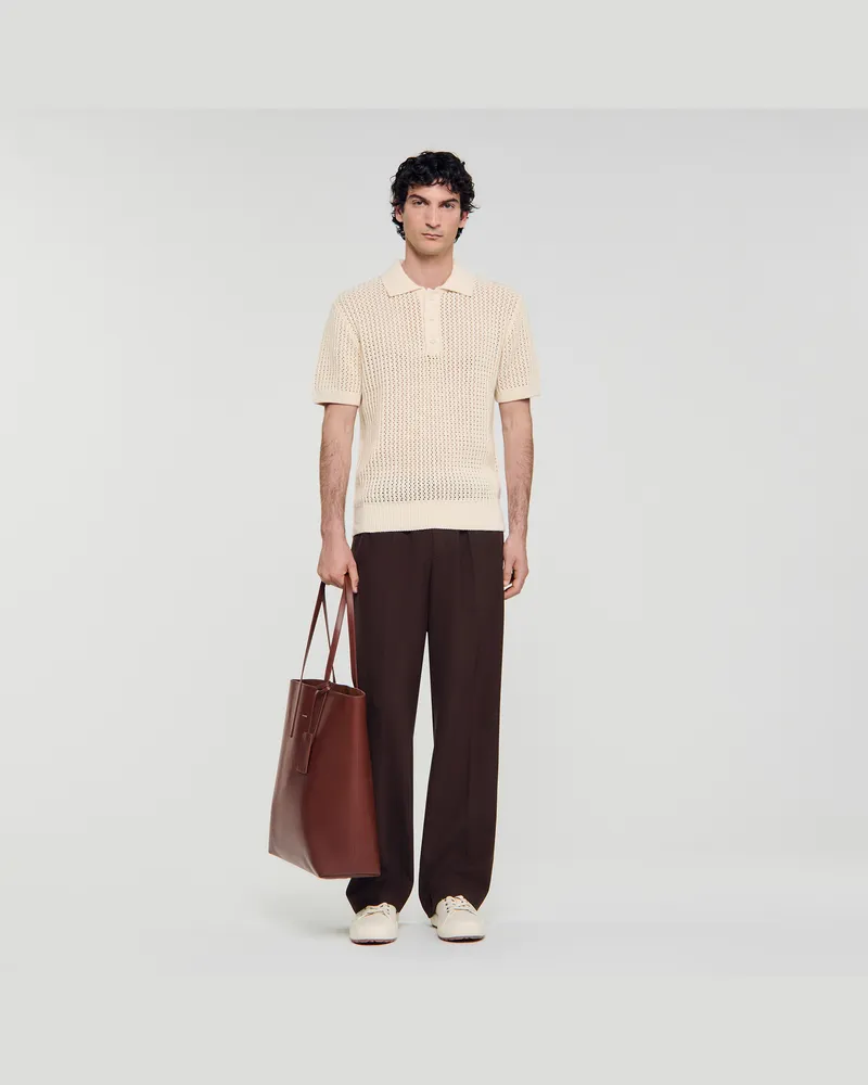 Sandro Poloshirt aus Baumwolle mit Polokragen Butter