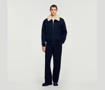 Fliegerjacke mit Schaffellkragen