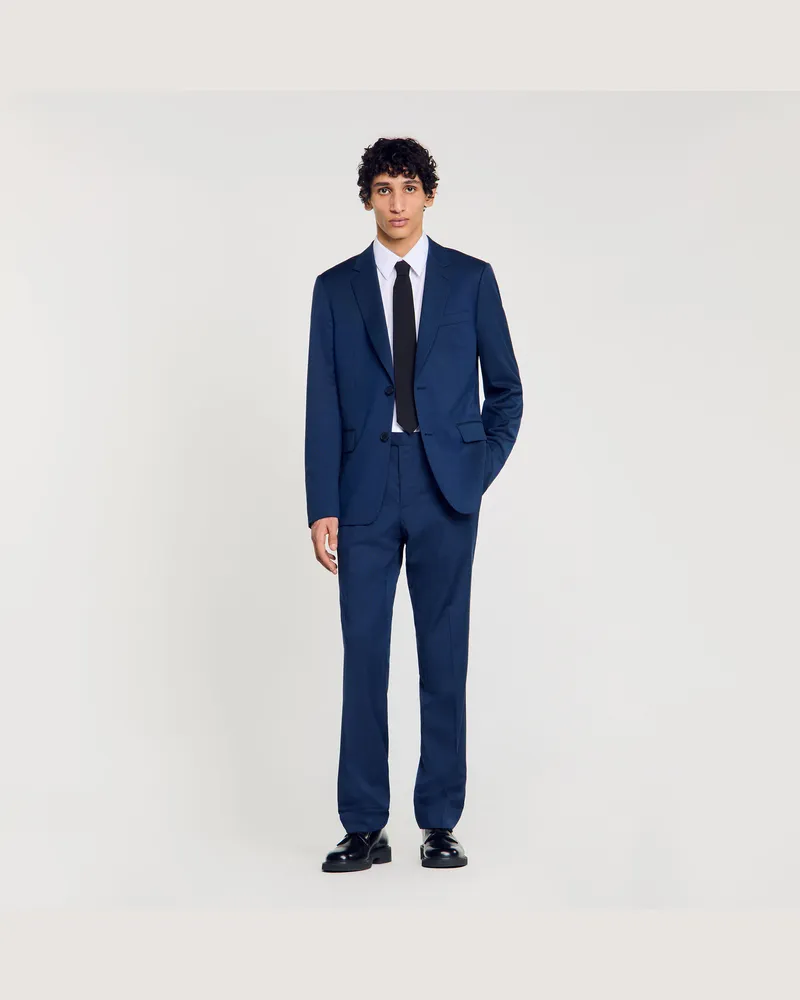 Sandro Anzugjacke aus Wolle Bleu