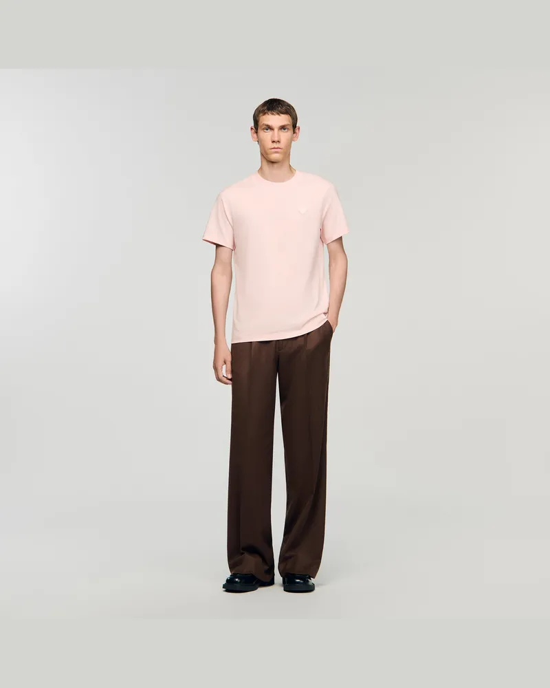 Sandro T-Shirt mit Herz-Patch Powder