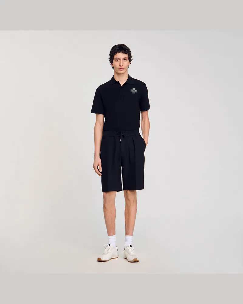 Sandro Bermudashorts aus Jersey Schwarz