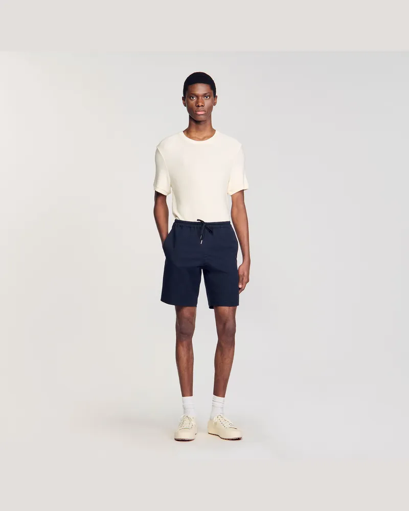 Sandro Shorts aus Baumwolle Midnight