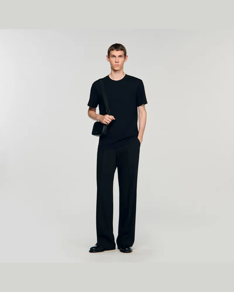 Sandro T-Shirt aus Baumwolle Schwarz