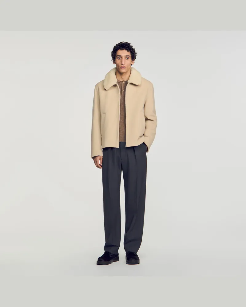 Sandro Blouson aus Wolle und Kaschmir Butter