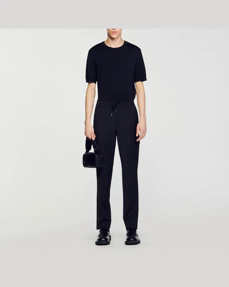 Sandro Cargohose mit Gummibund Schwarz