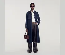 Trenchcoat mit Plissee-Lederkragen