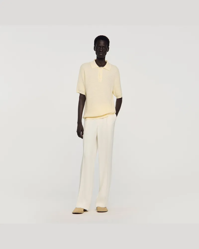 Sandro Poloshirt in Waffel-Optik Butter