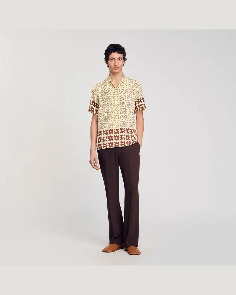 Sandro Hemd mit Blumenprint Avoine