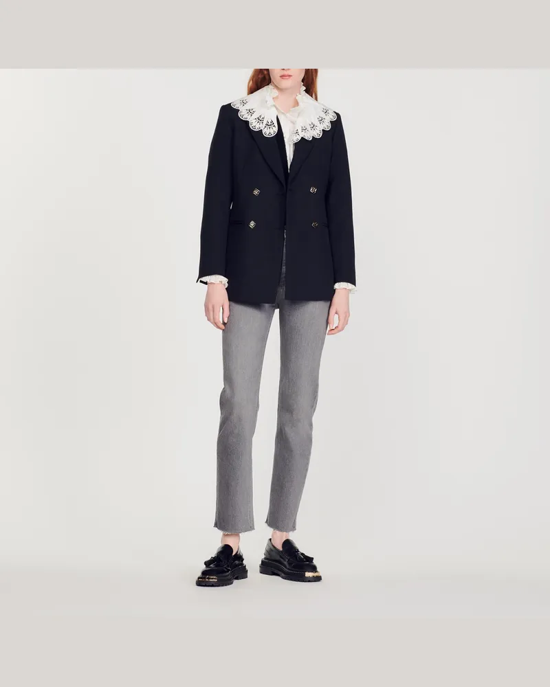 Sandro Gerade geschnittene Stretch-Jeans Grau